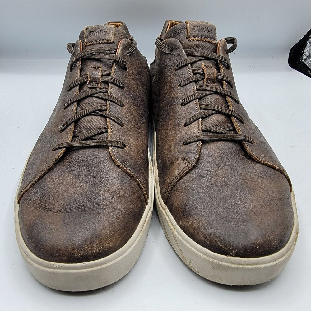 OluKai Lae'Ahi Li 'Ili Mens 13 Dark Brown Casual Leather Sneakers - 10455-6363 - Picture 2 of 12